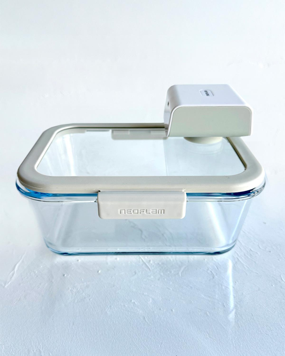 Neoflam Fika Glace Cam 5 Parça Vakumlu Saklama Kabı Seti Bej