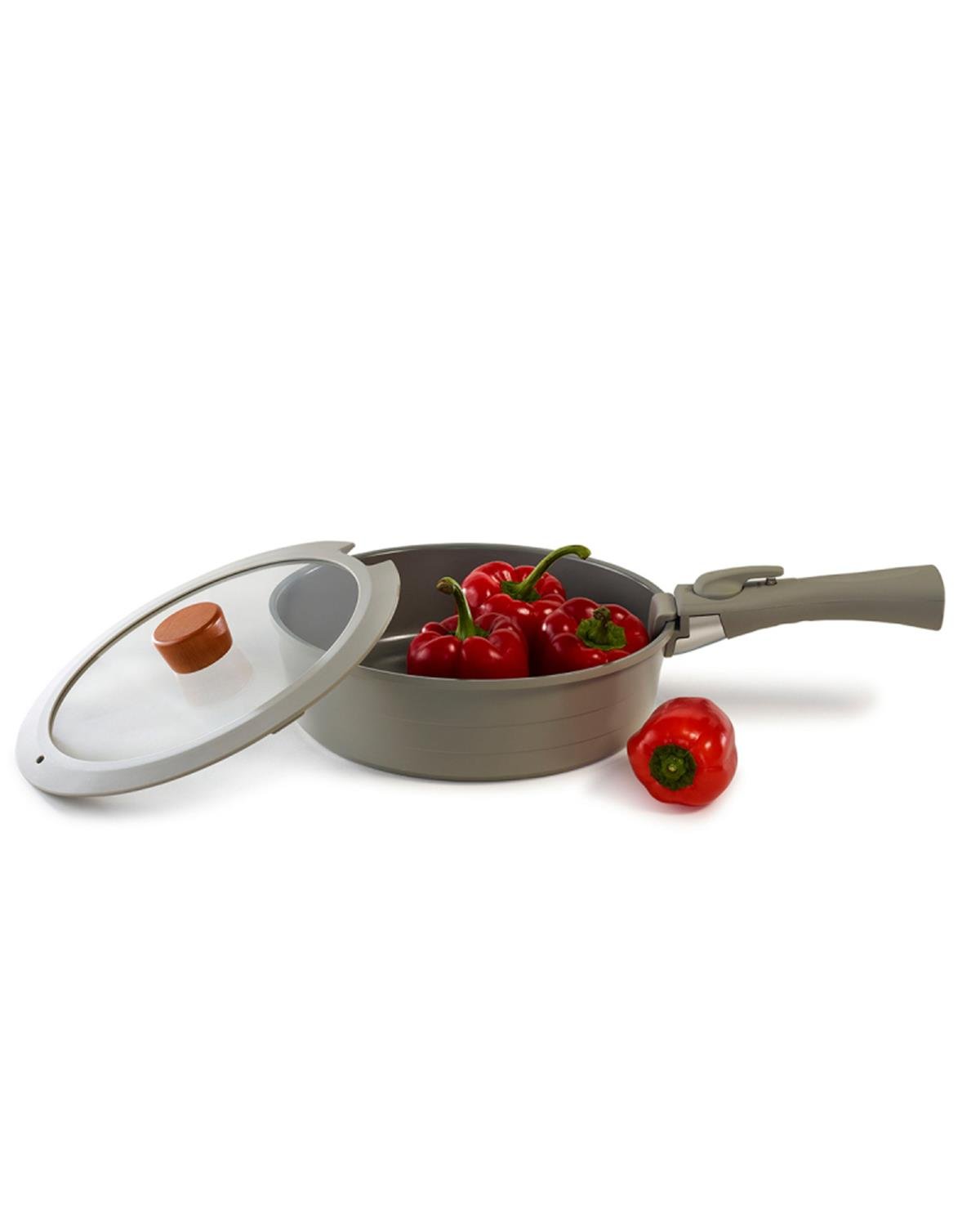 Neoflam Midas Seramik 11 Parça Tencere Seti 16-20-24-28-28 cm Gri