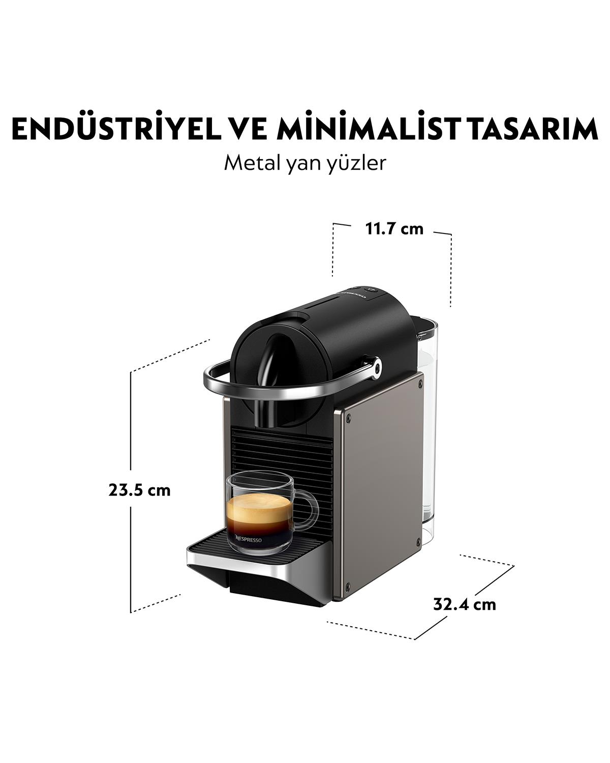 Nespresso C62 Pixie Kapsül Espresso Makinesi Titan