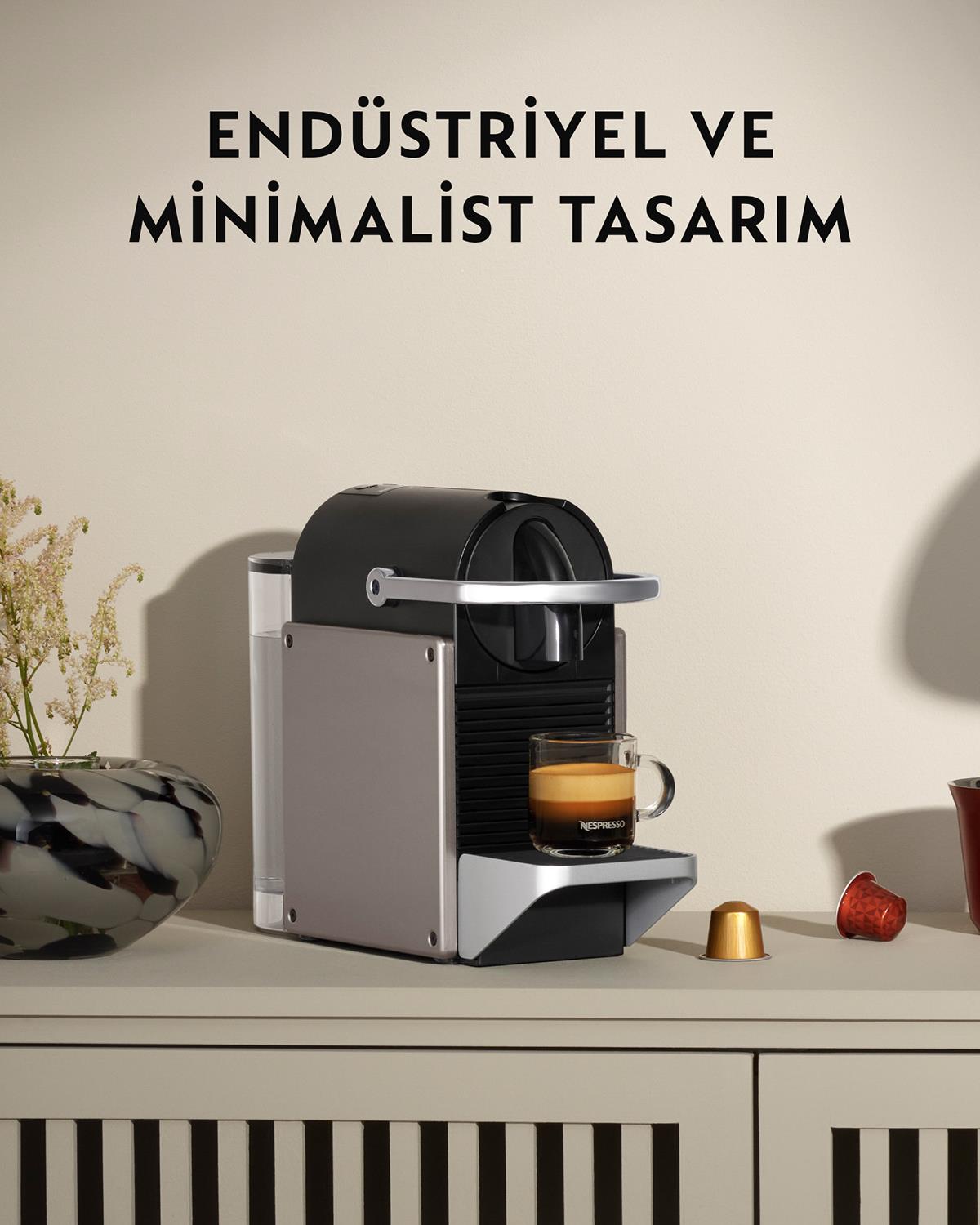 Nespresso C62 Pixie Kapsül Espresso Makinesi Titan