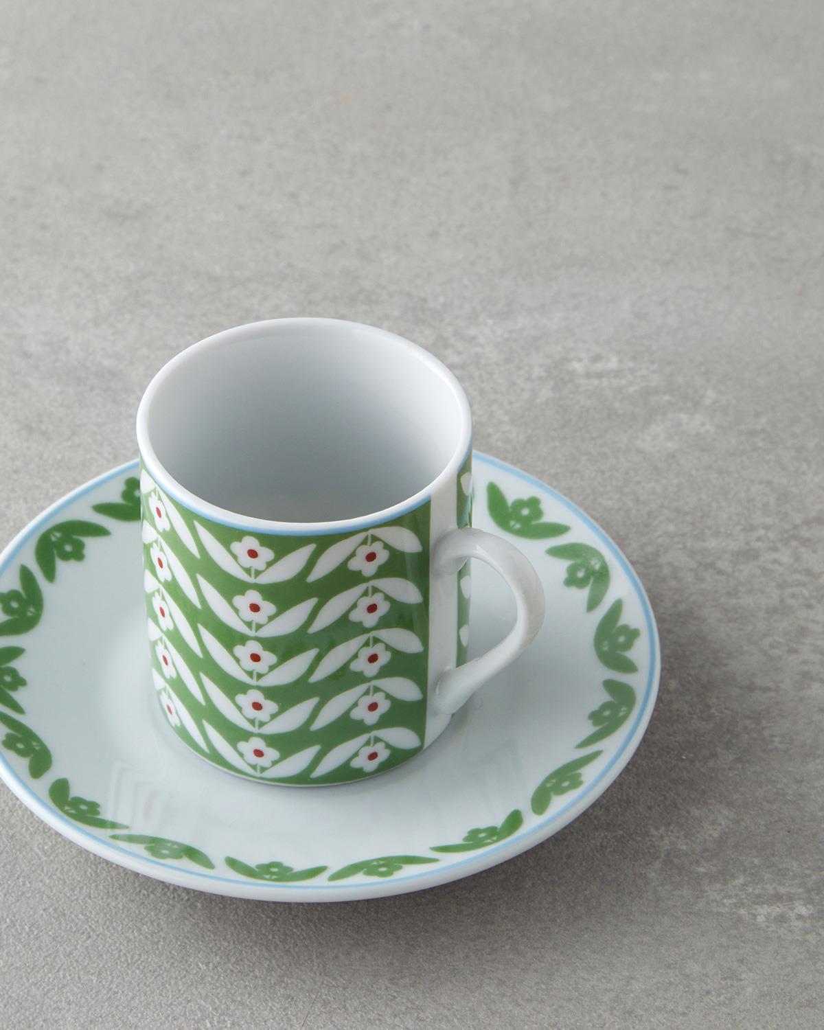 Nixie Porselen 4 Parça 2 Kişilik Kahve Fincan Takımı 80 ml Yeşil-Mavi