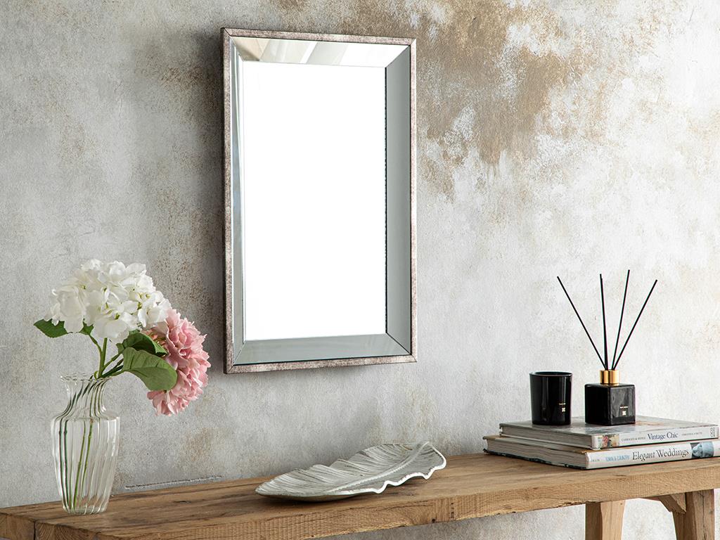 Nova Aynalı Dekoratif Tepsi 36x51 cm Silver