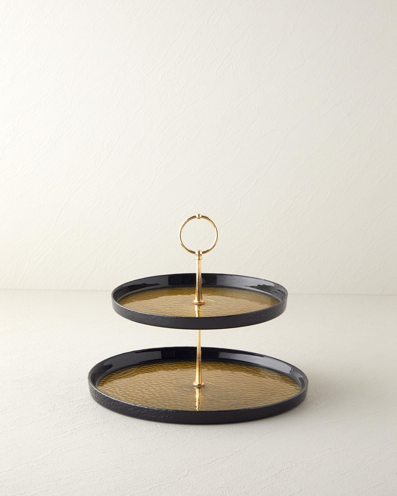 Nova Cam Katlı Servis 28x22 cm Siyah-Gold