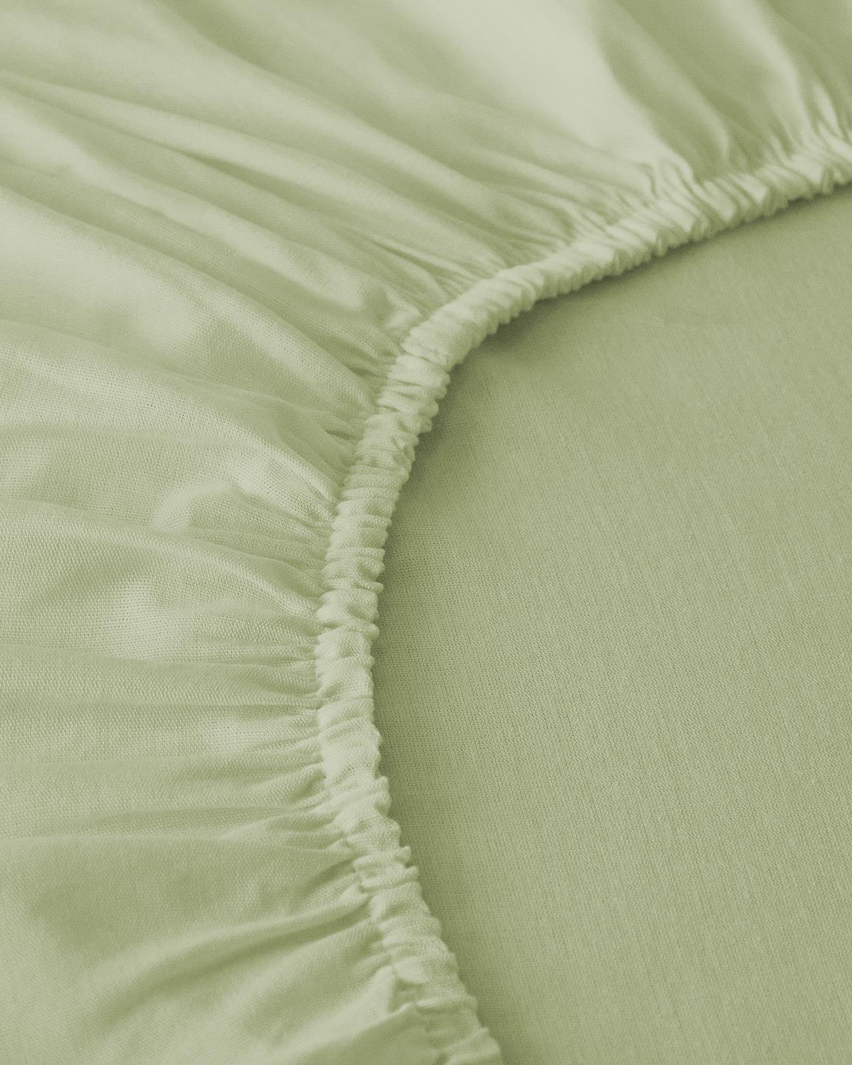 Novella Premium Soft Cotton Çift Kişilik Lastikli Çarşaf 160x200 cm Açık Yeşil