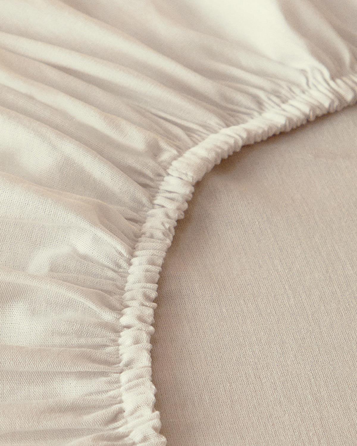 Novella Premium Soft Cotton Çift Kişilik Lastikli Çarşaf Bej