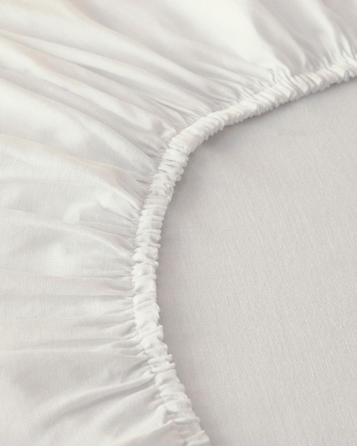 Novella Premium Soft Cotton Çift Kişilik Lastikli Çarşaf Beyaz
