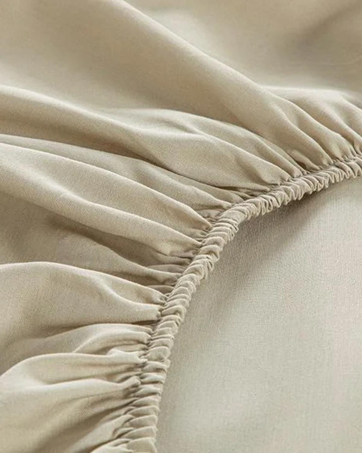 Novella Premium Soft Cotton Tek Kişilik Lastikli Çarşaf Takımı Bej