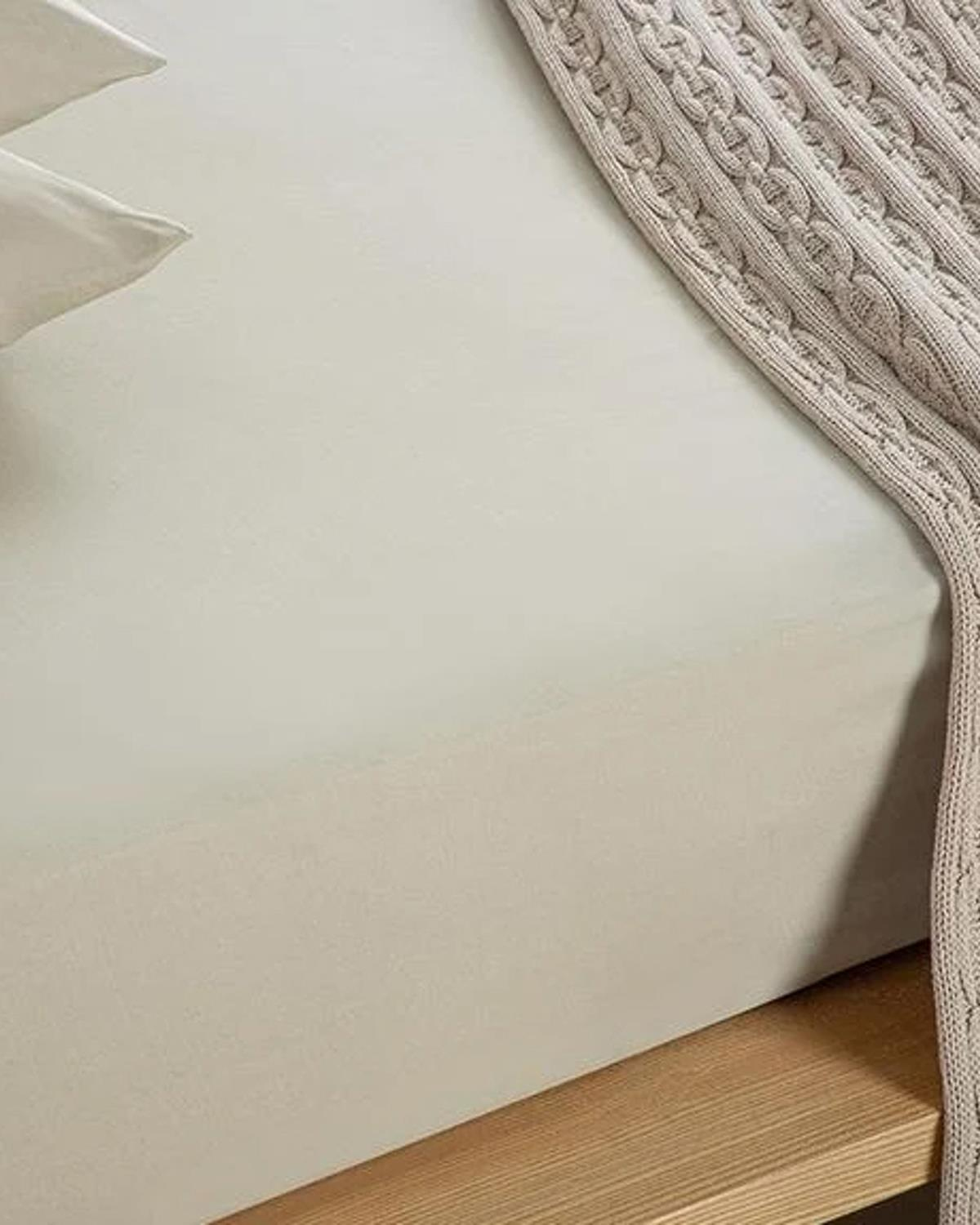 Novella Premium Soft Cotton Tek Kişilik Lastikli Çarşaf Takımı Bej