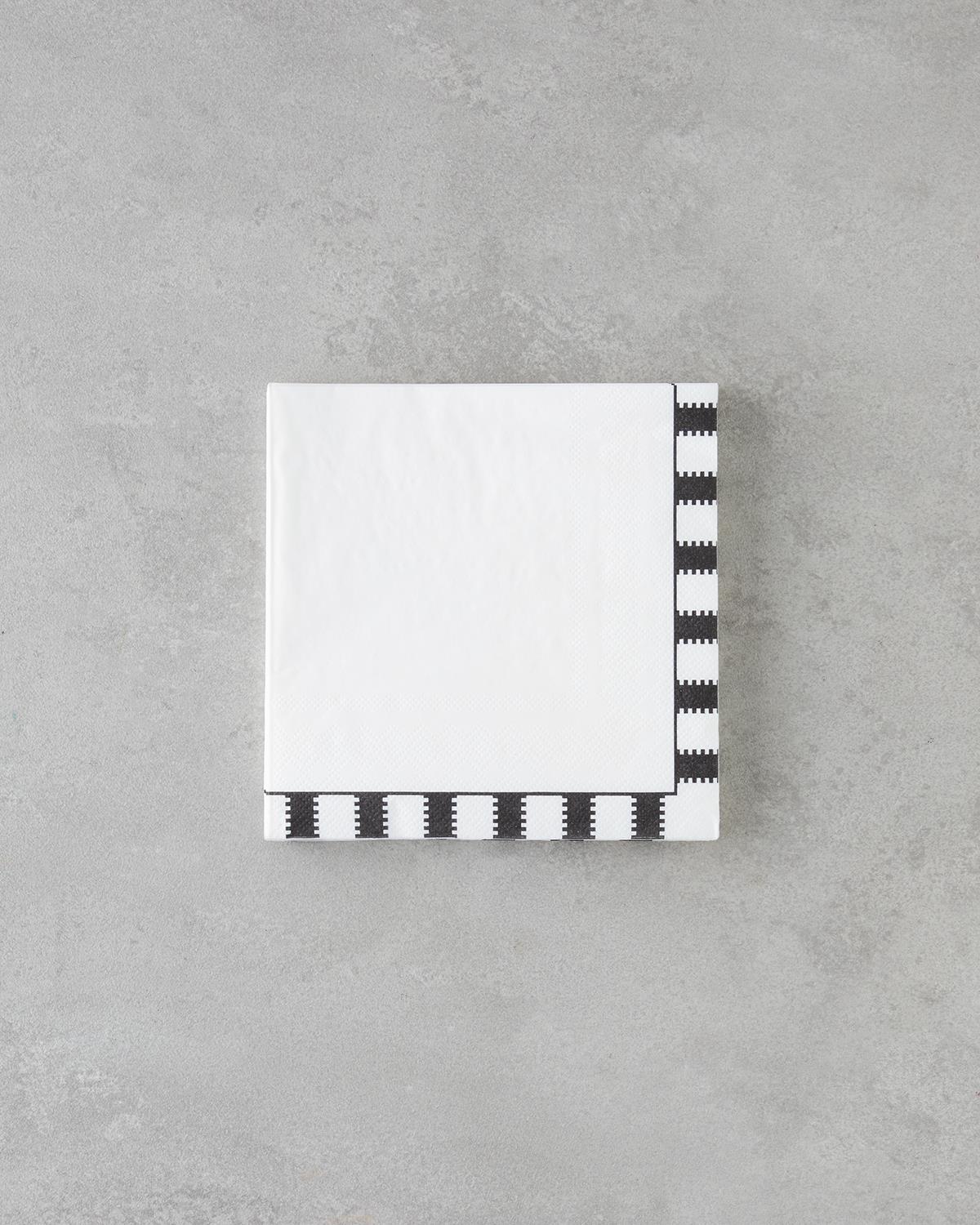 Nuvia Kağıt 20'li Kağıt Peçete 33x33 cm Siyah - Beyaz