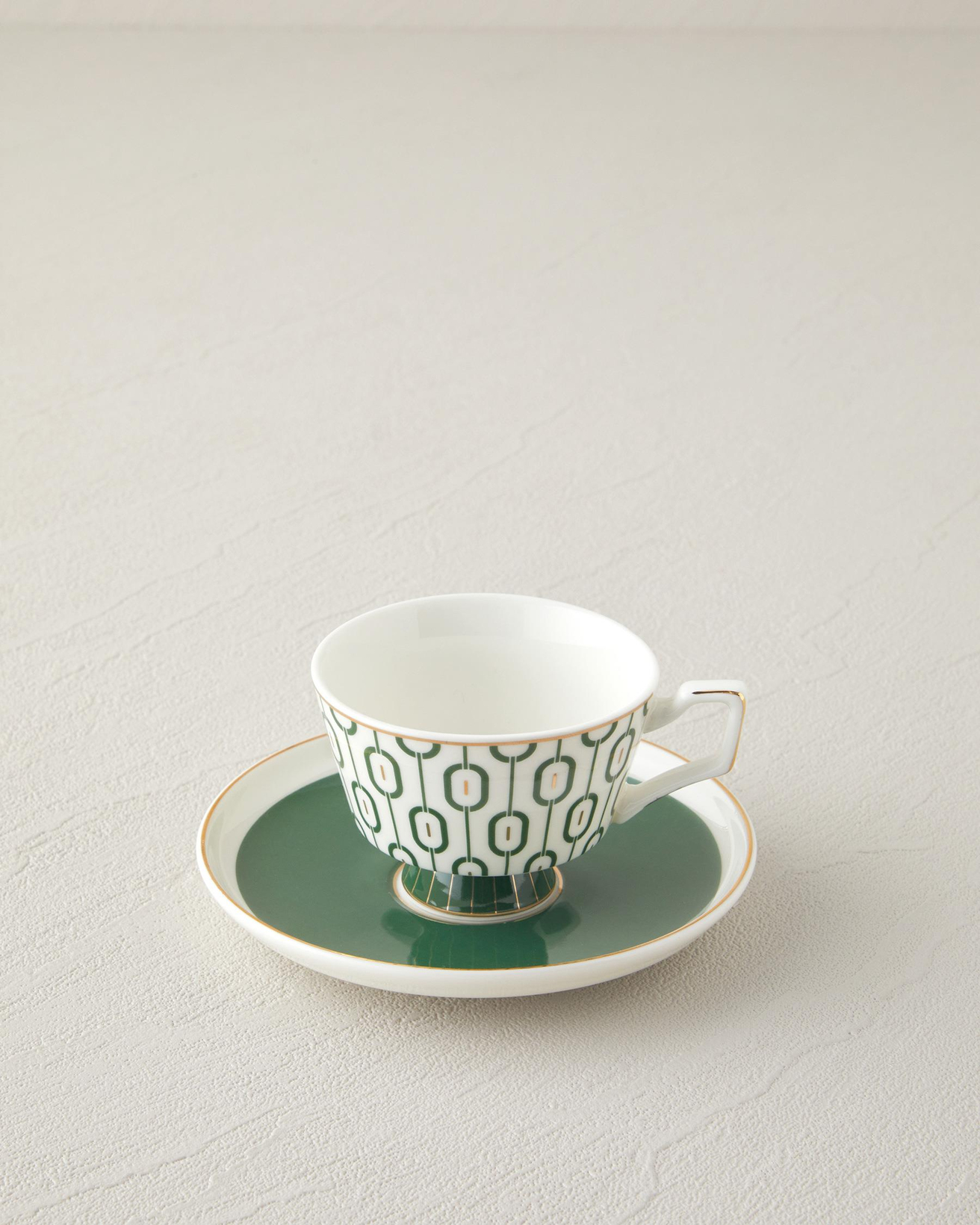 Octavia New Bone China 4 Parça 2 Kişilik Kahve Fincan Takımı 90 ml Koyu Yeşil