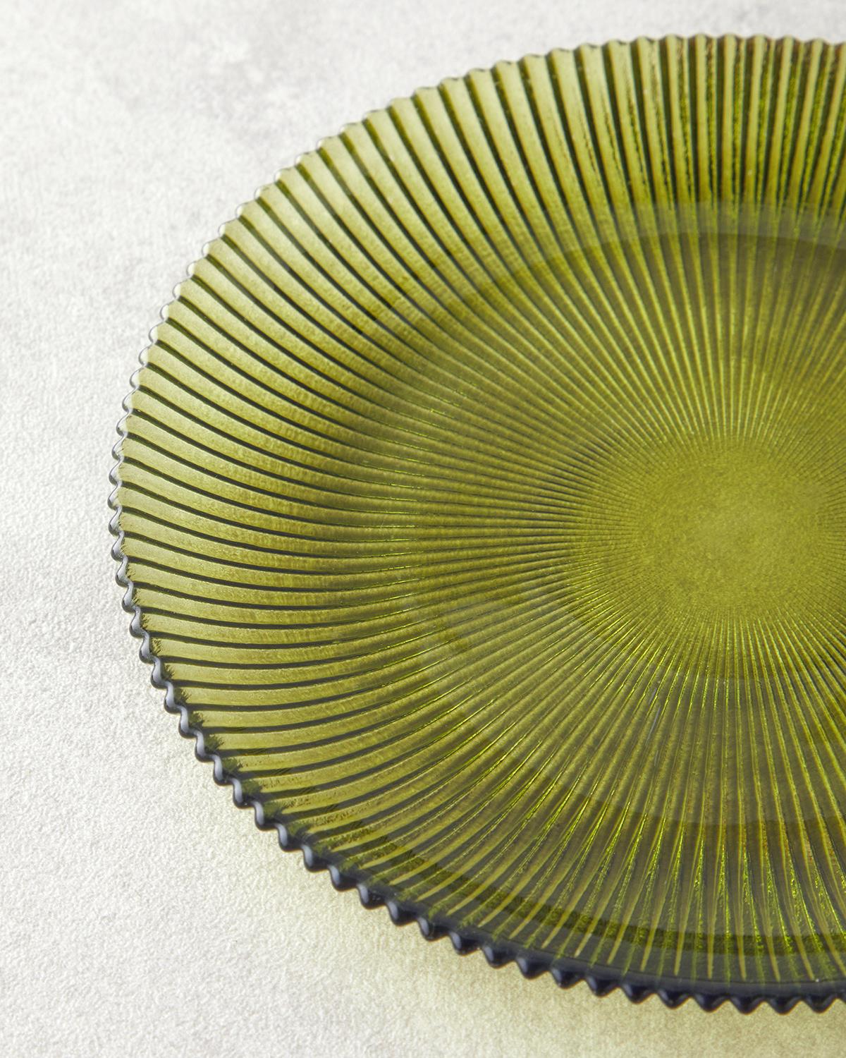 Olith Cam Pasta Tabağı 16 cm Yeşil