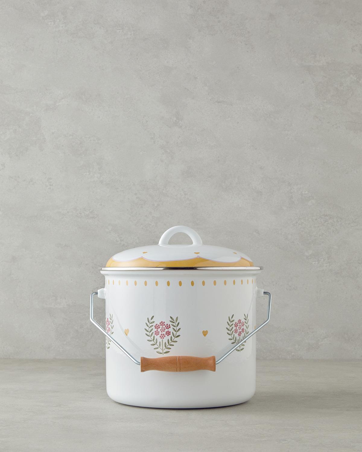 Ornate Retro Emaye Bakraç 20 cm Beyaz