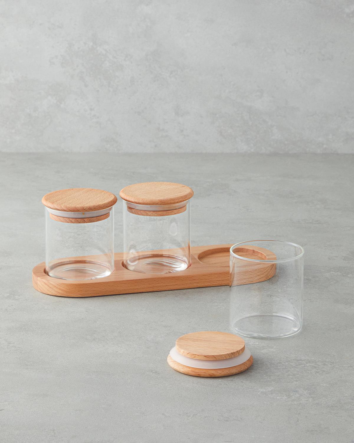 Oscar Borosilikat 3'lü Baharatlik 205 ml Şeffaf