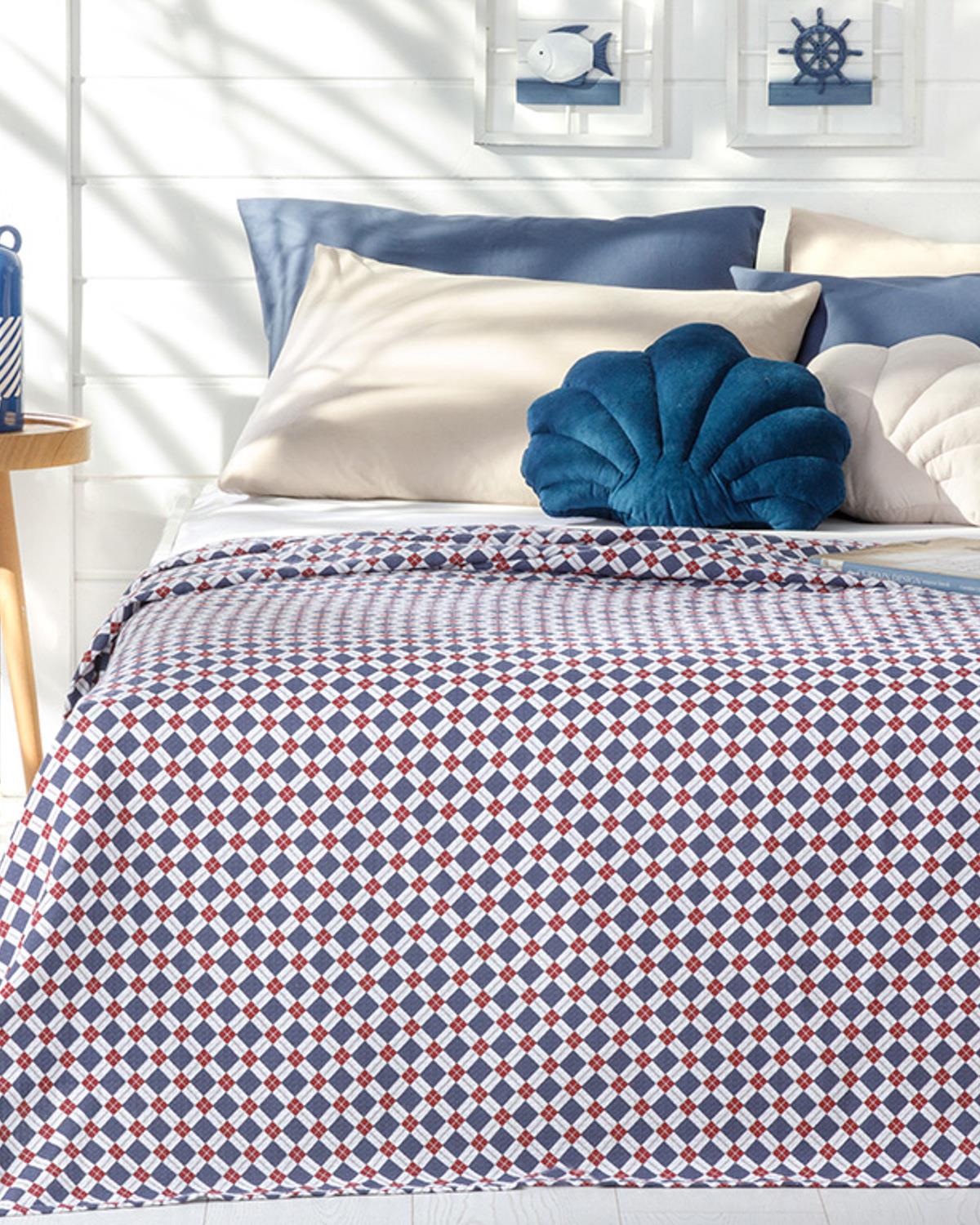 Oxford Baskılı King Size Pike Lacivert