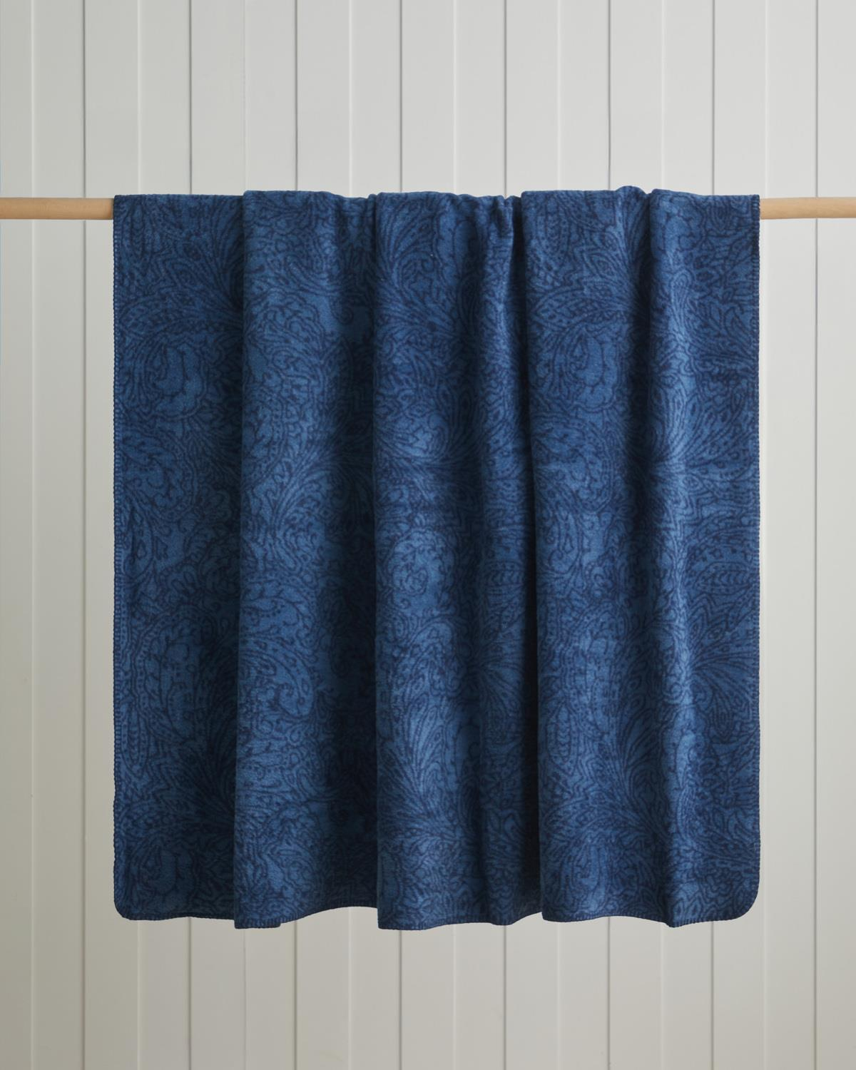 Paisley Dream Pamuklu Çift Kişilik Battaniye 200x220 cm Lacivert