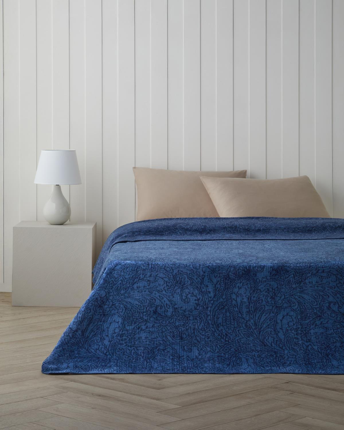 Paisley Dream Pamuklu Çift Kişilik Battaniye 200x220 cm Lacivert