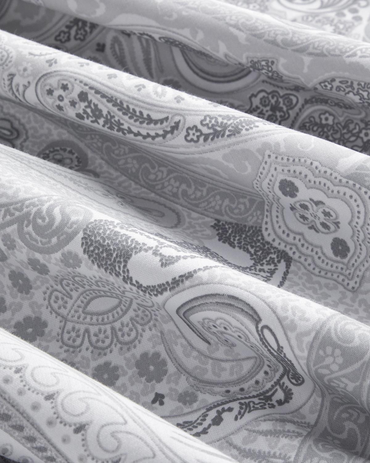 Paisley Serenade Pamuk Saten Çift Kişilik Nevresim Takımı 200x220 cm Gümüş