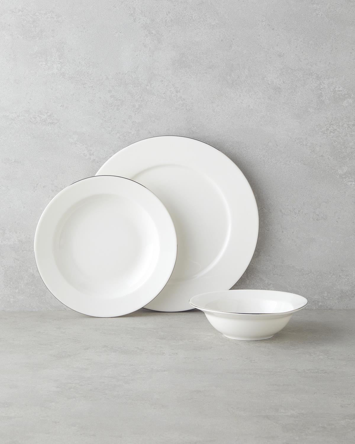 Parma Porselen Yemek Takımı 12 Parça 4 Kişilik Silver