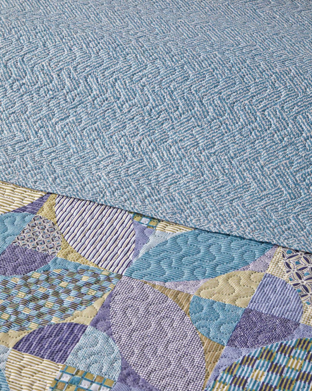 Patch Square Tek Kişilik Çok Amaçlı Örtü 160x220 cm Yeşil