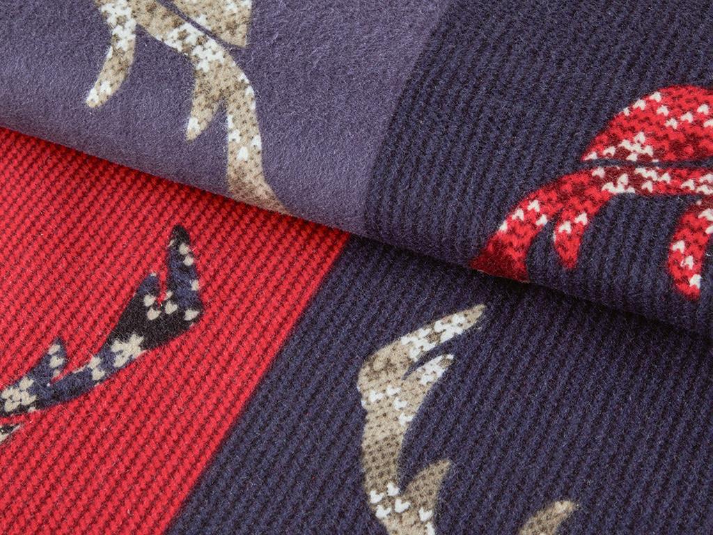 Patchy Deers Flanel Çift Kişilik Nevresim Takımı Koyu Mavi