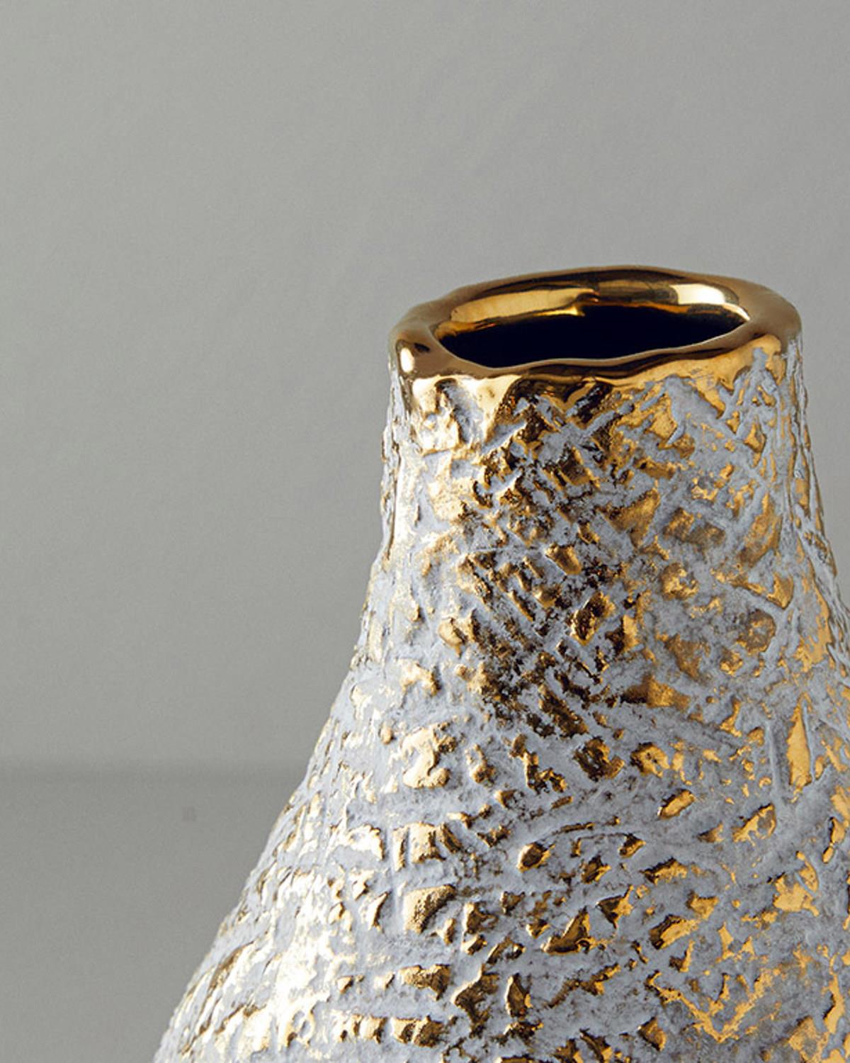 Pavia Stoneware Vazo Gold