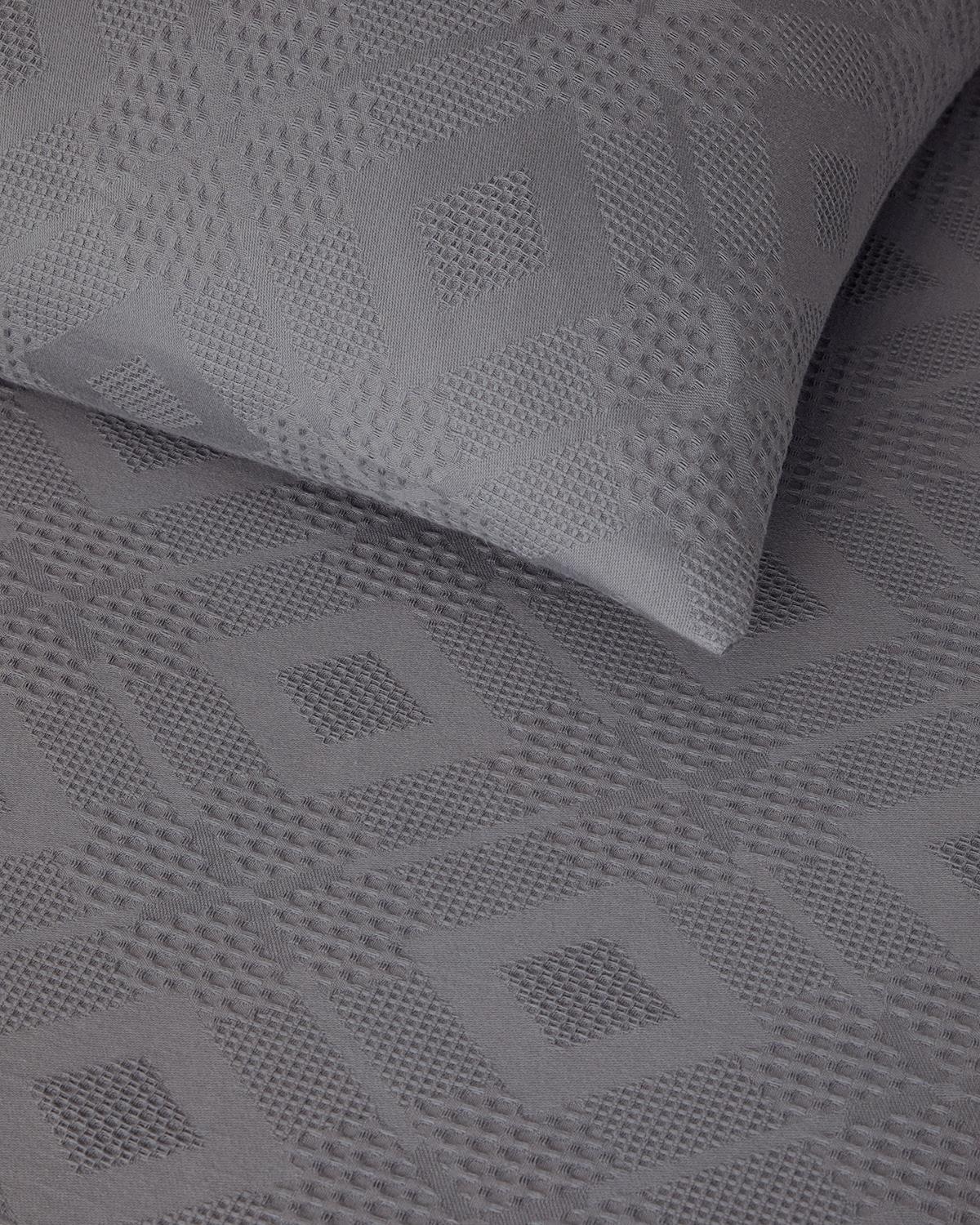 Pearl Pamuklu Pike Çift Kişilik Yatak Örtüsü Takımı 220x240 cm Koyu Gri