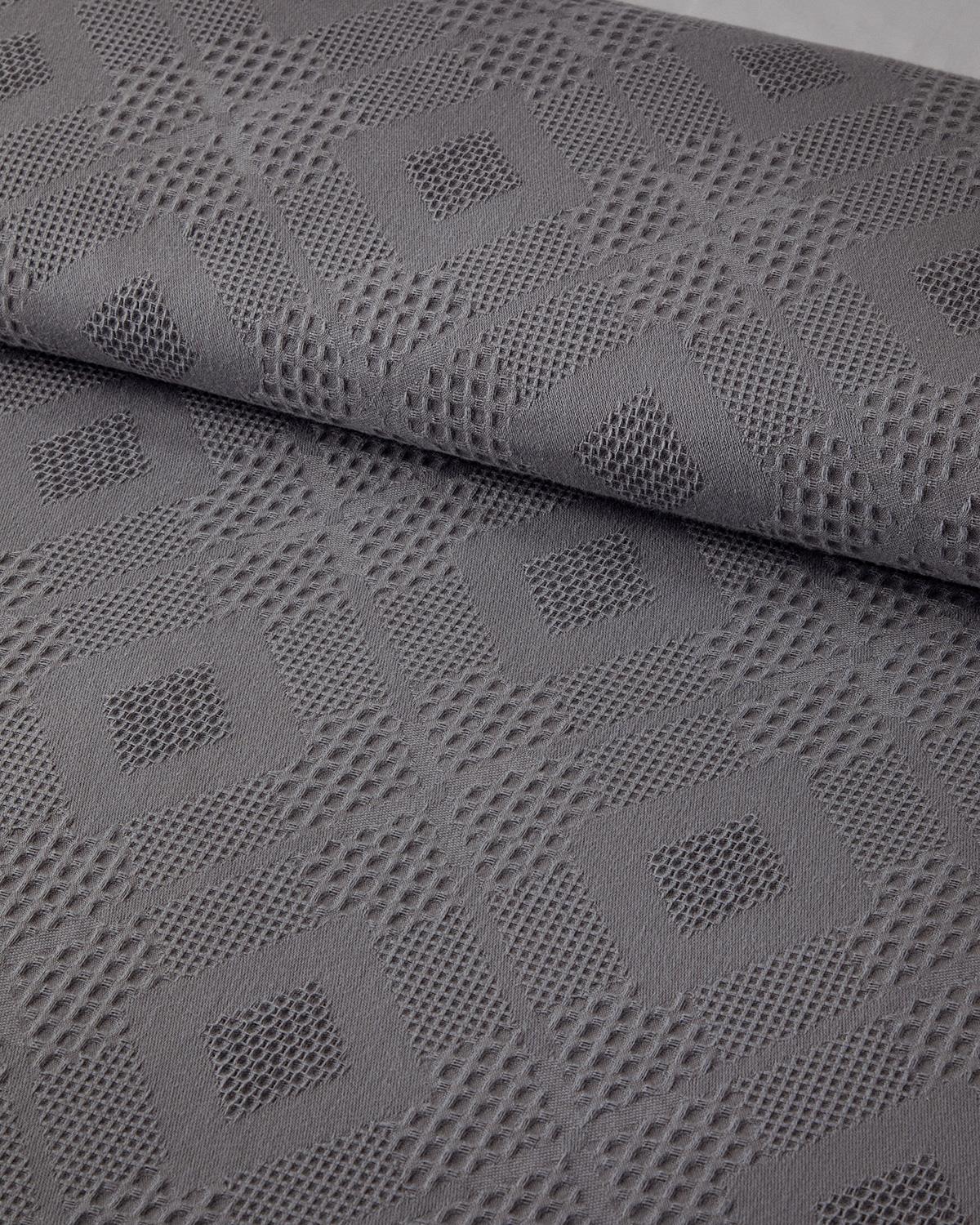 Pearl Pamuklu Pike Çift Kişilik Yatak Örtüsü Takımı 220x240 cm Koyu Gri