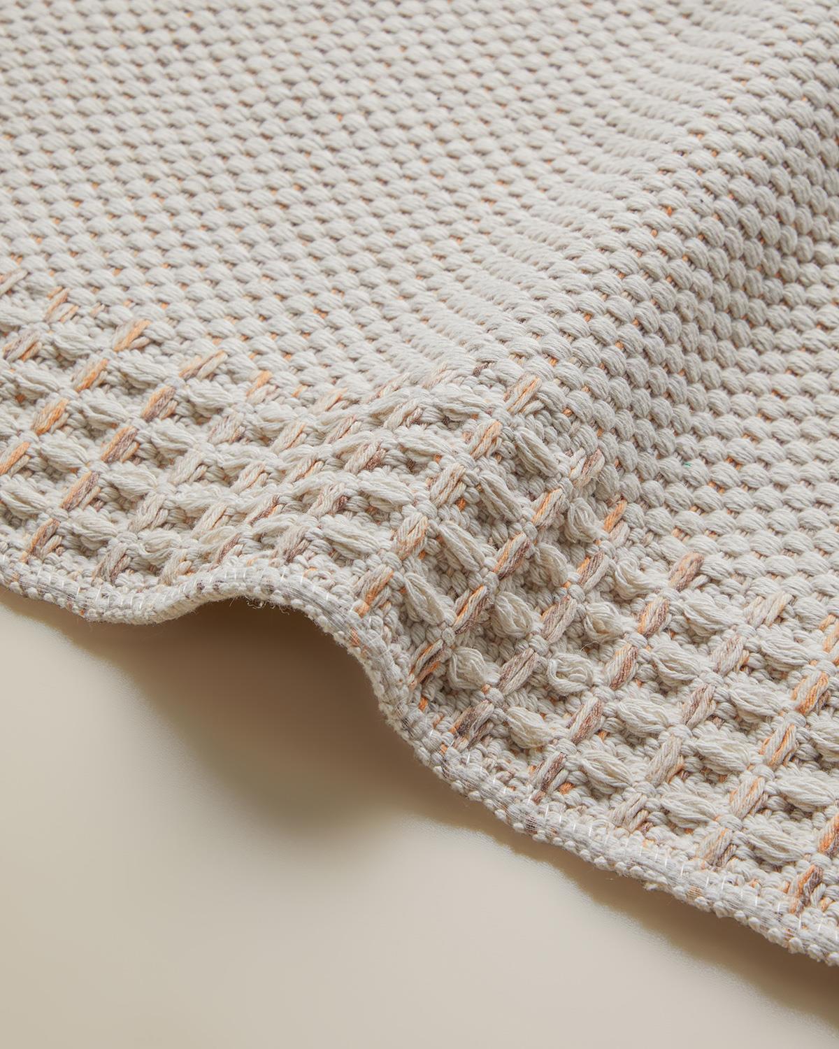 Pearly Pamuklu Dokuma Kilim 80x150 cm Turuncu-Ekru-Bej