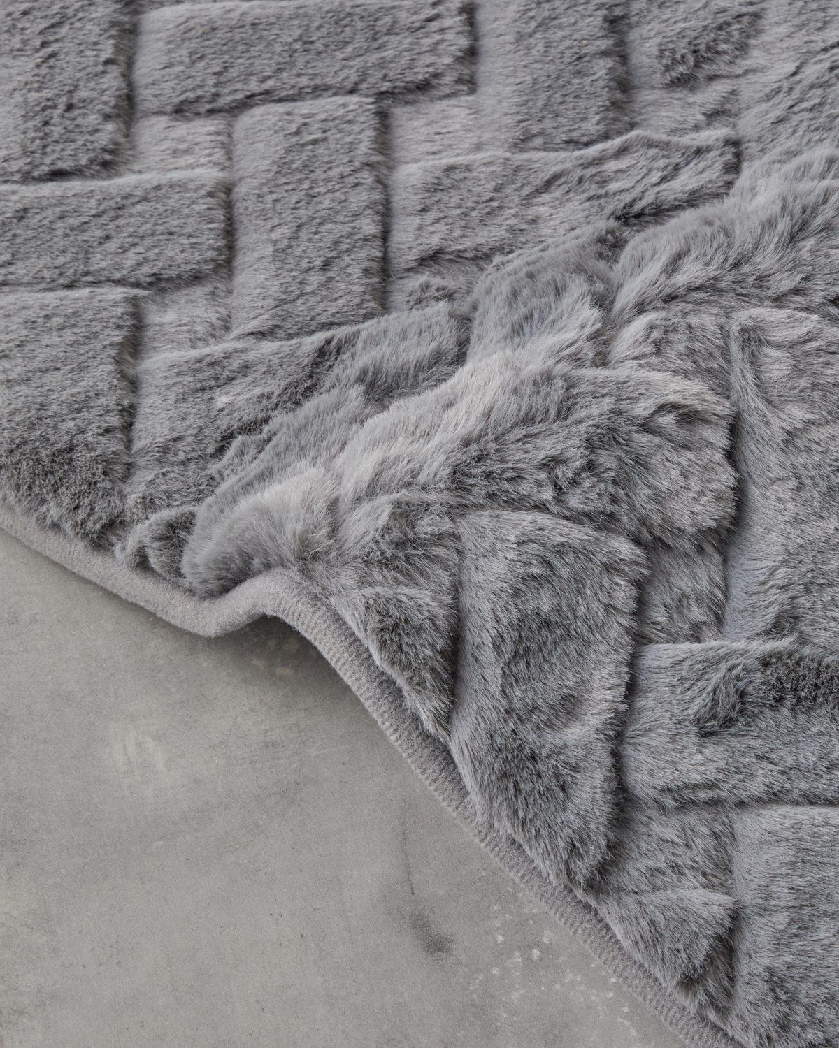 Peggy Peluş Halı 120x180 cm Gri