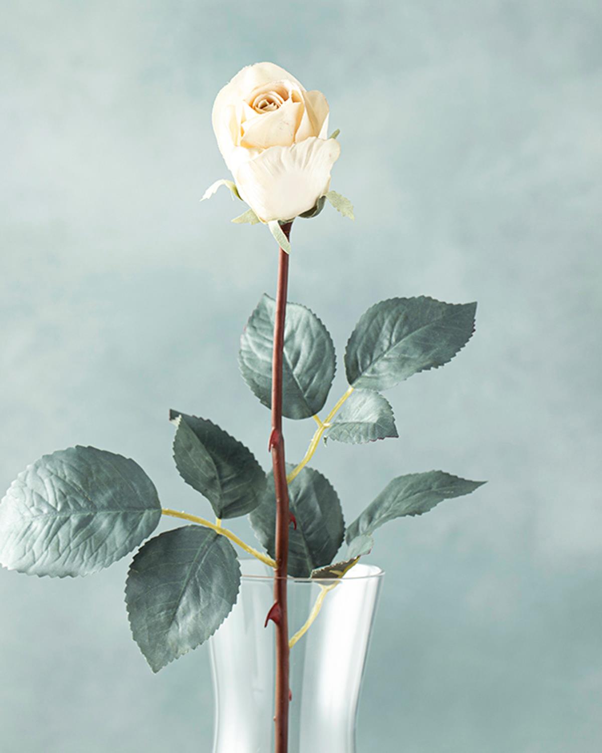 Petit Roses Tek Dal Yapay Çiçek Beyaz
