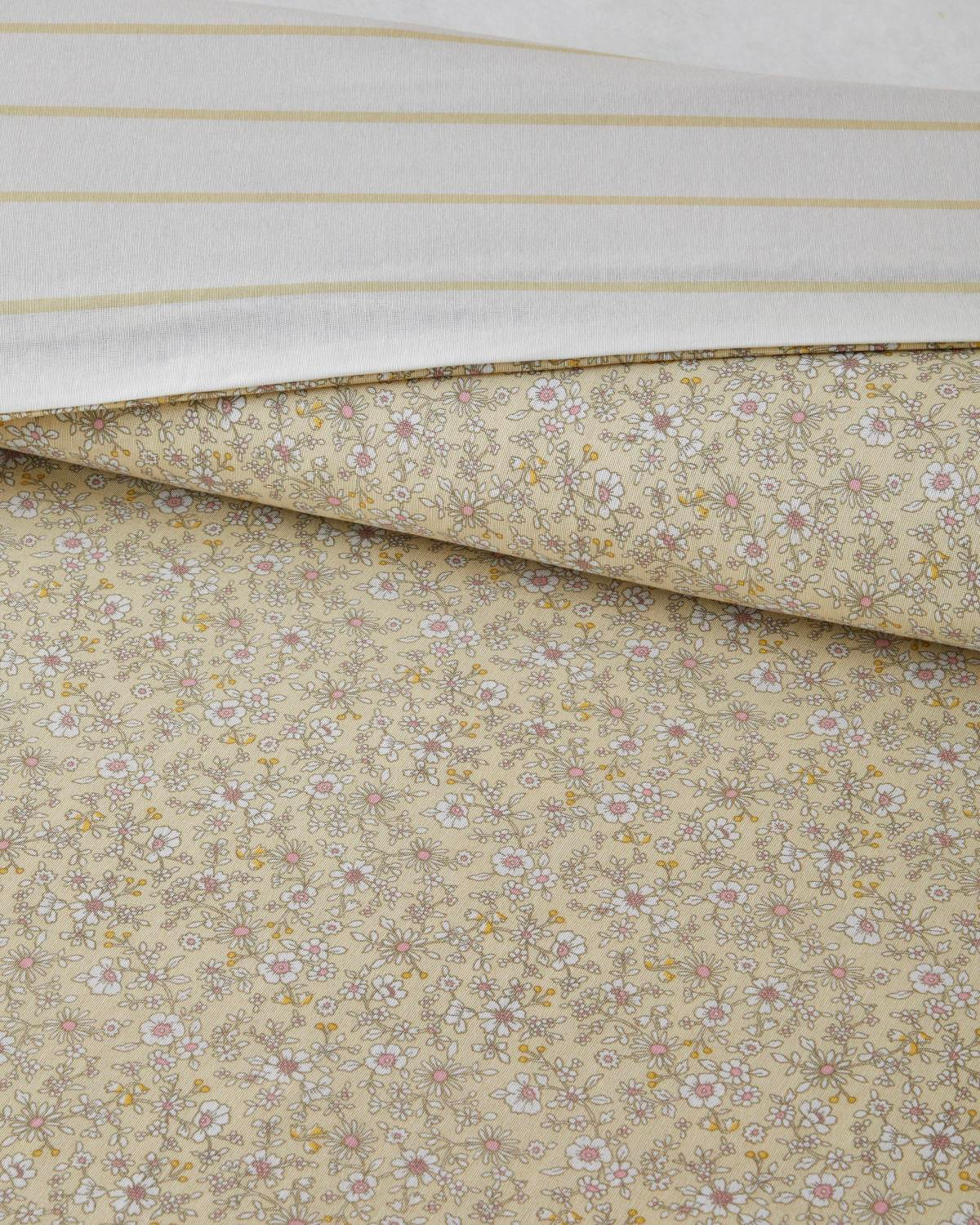 Petty Chic Kolay Ütülenir Tek Kişilik Nevresim Seti 160x220 cm Açık Sarı