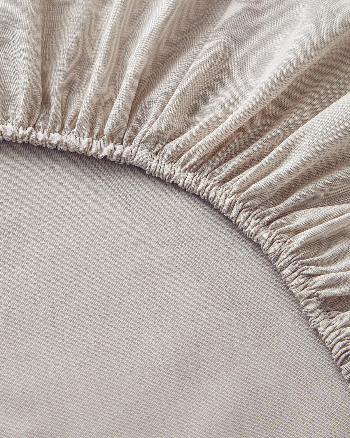 Pied de poule İpliği Boyalı Çift Kişilik Nevresim Takımı 200x220 cm Bej