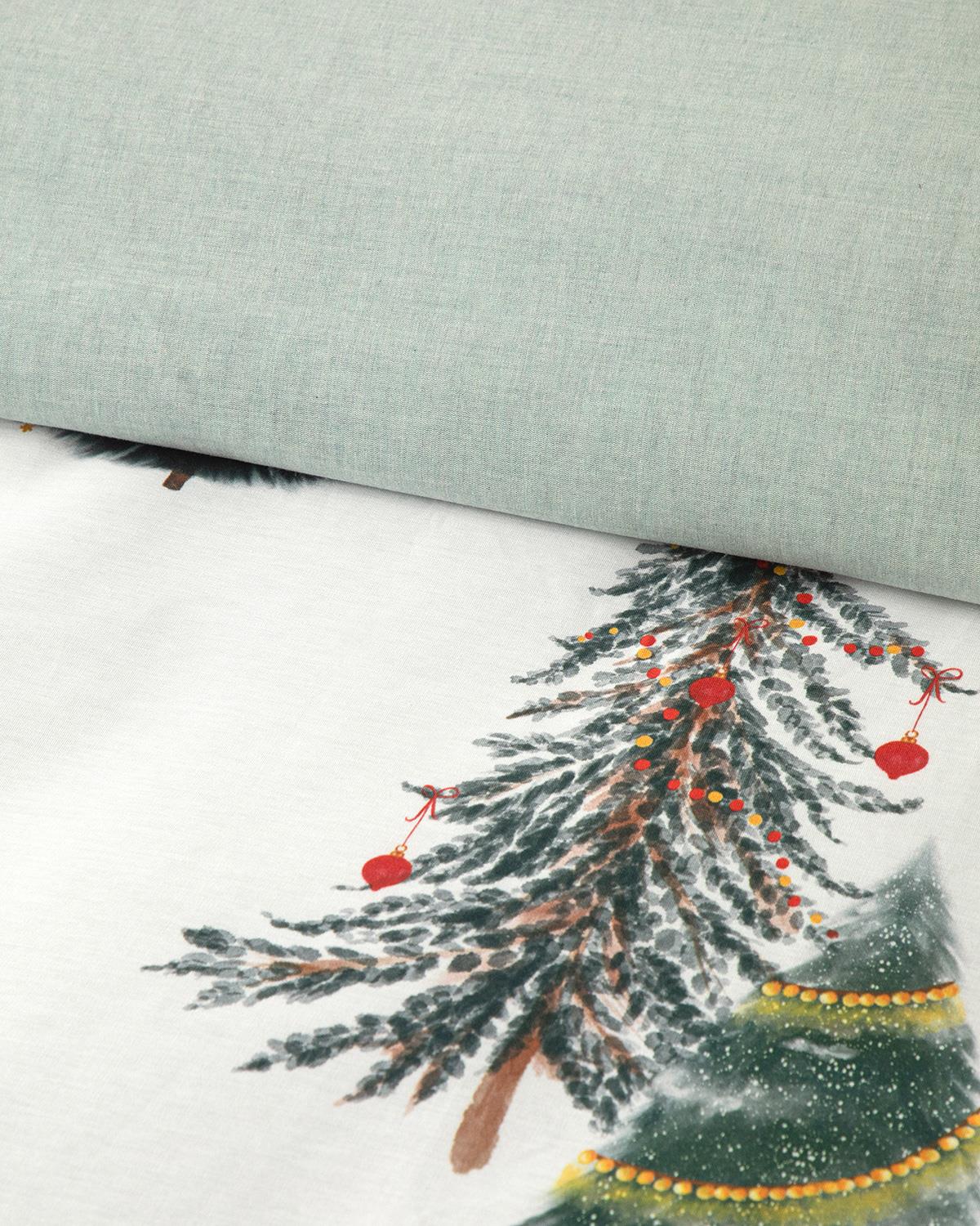 Pine Serenity Dijital Baskılı Soft Cotton Tek Kişilik Nevresim Takımı Yeşil