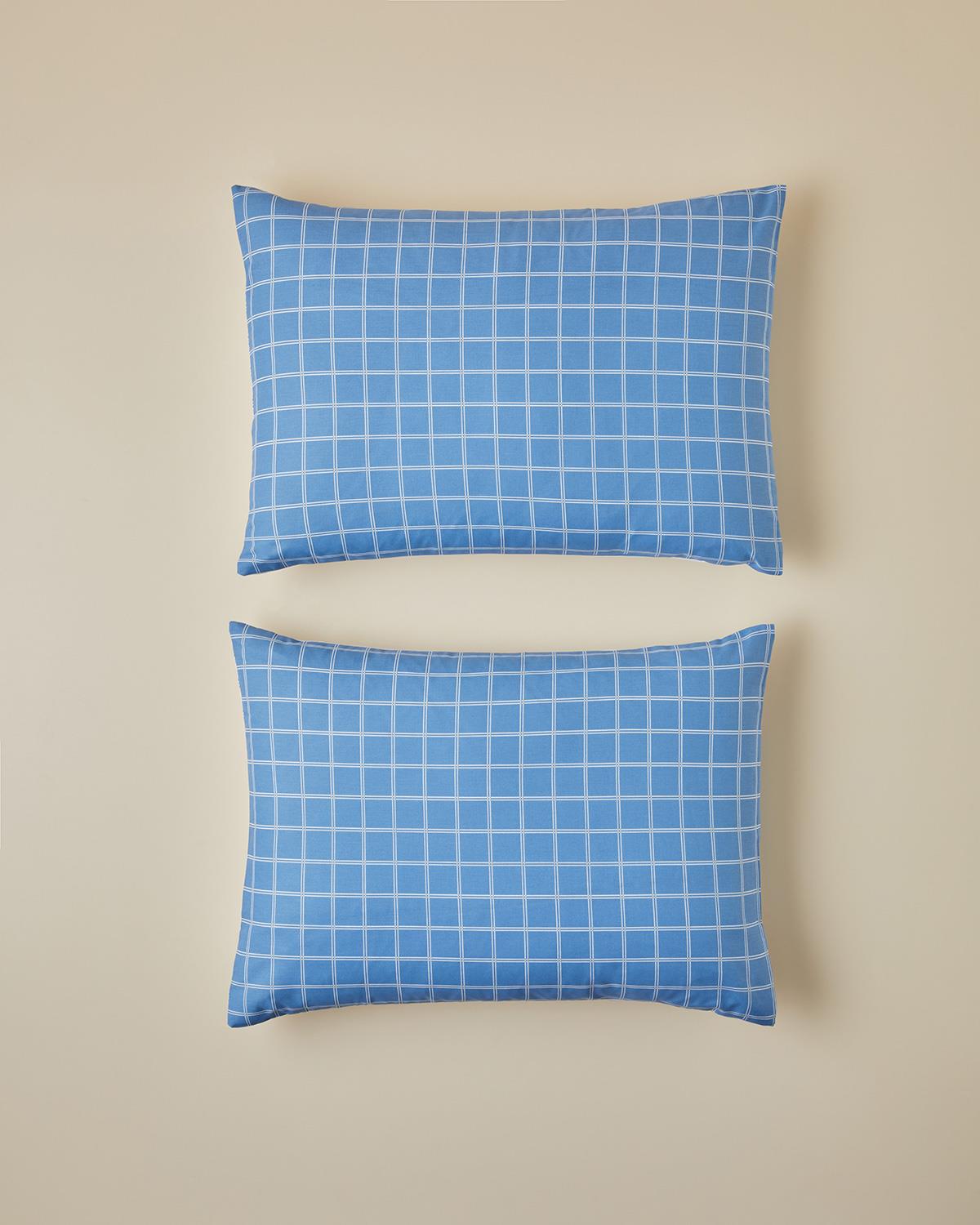 Plaid Zone Pamuklu 2'li Yastık Kılıfı 50x70 cm Mavi