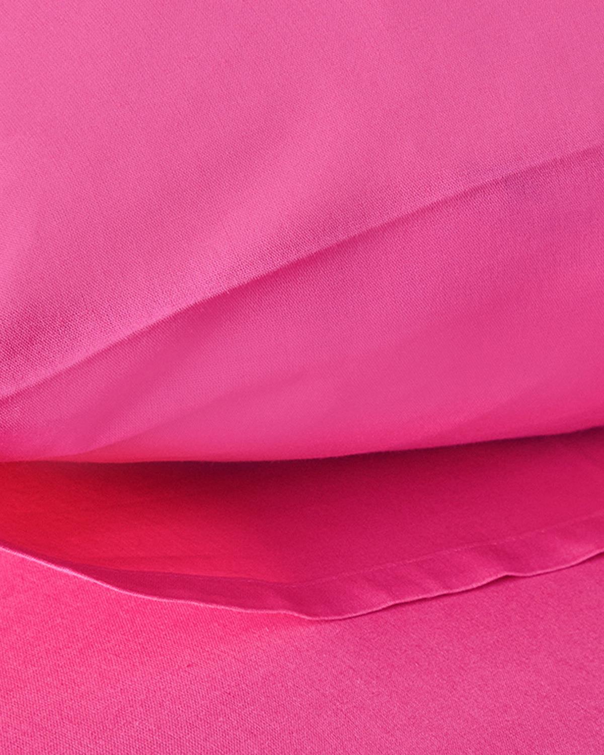 Plain Çift Kişilik Lastikli Çarşaf Takımı Koyu Pembe