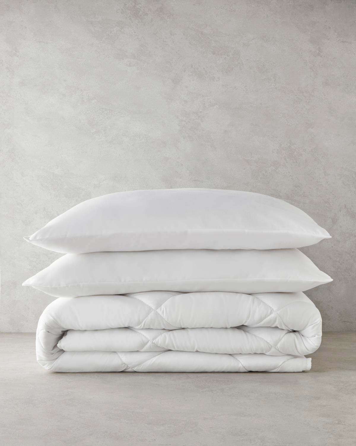 Plain Mikrofiber Çift Kişilik Yastık Yorgan Tk 195x215 cm Beyaz