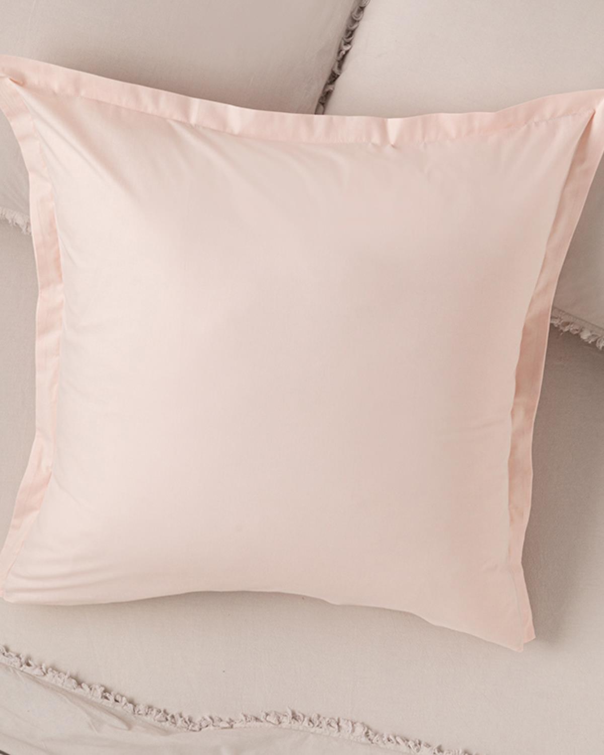 Plain Pamuklu Oxford Yastık Kılıfı Toz Pembe
