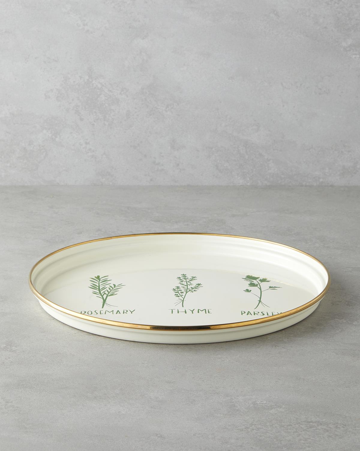 Plantopia Emaye Tepsi 31 cm Yeşil