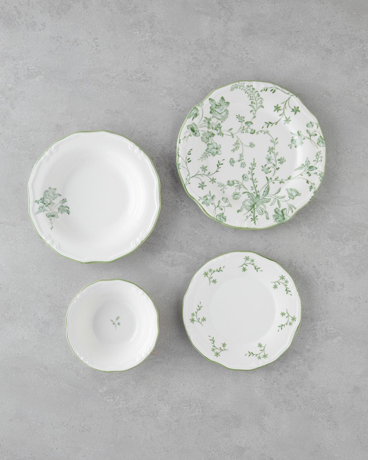 Plantopia Porselen Yemek Takımı 24 Parça 6 Kişilik Yeşil