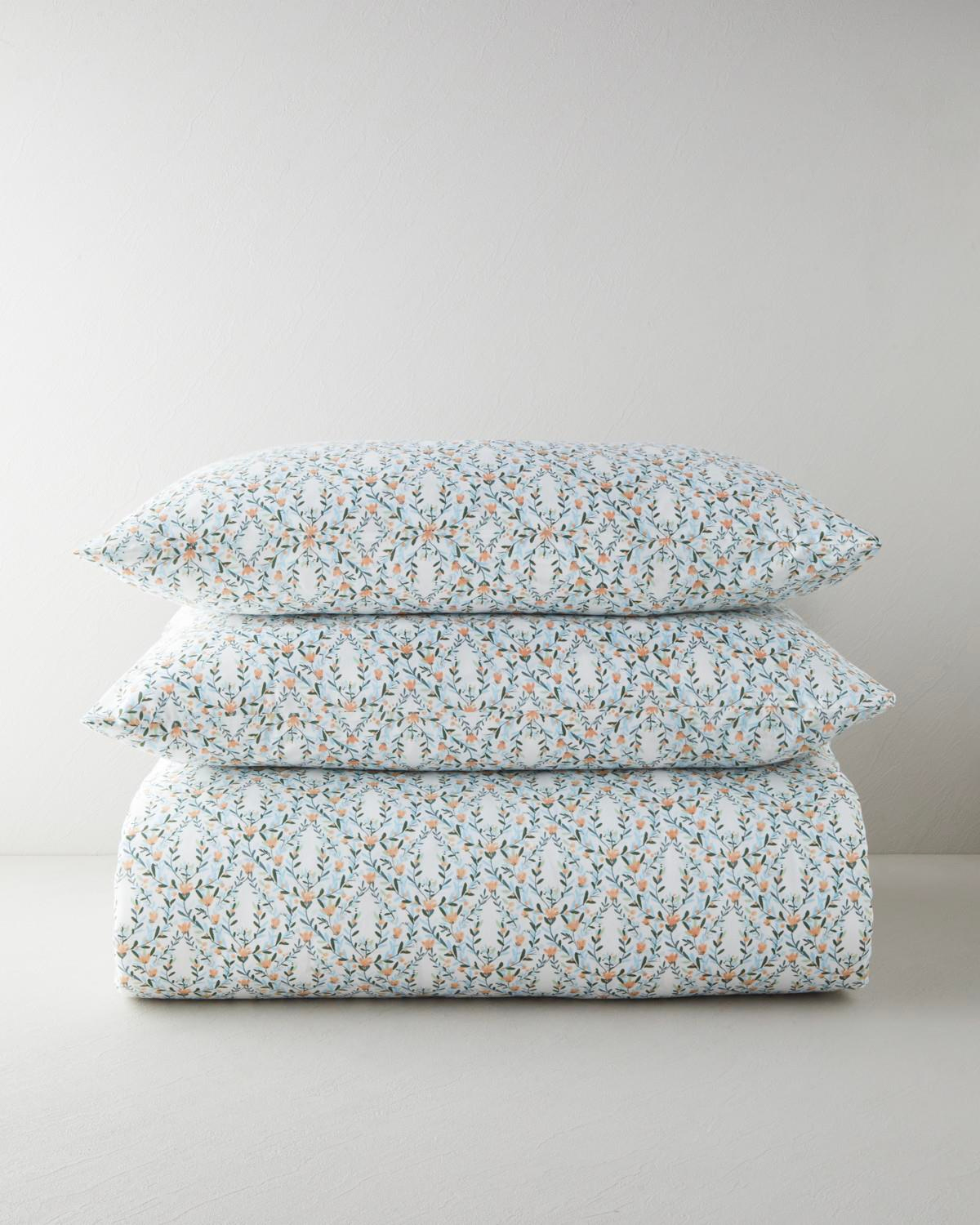 Poemy Kolay Ütülenir Çift Kişilik Nevresim Seti 200x220 cm Turuncu-Mavi