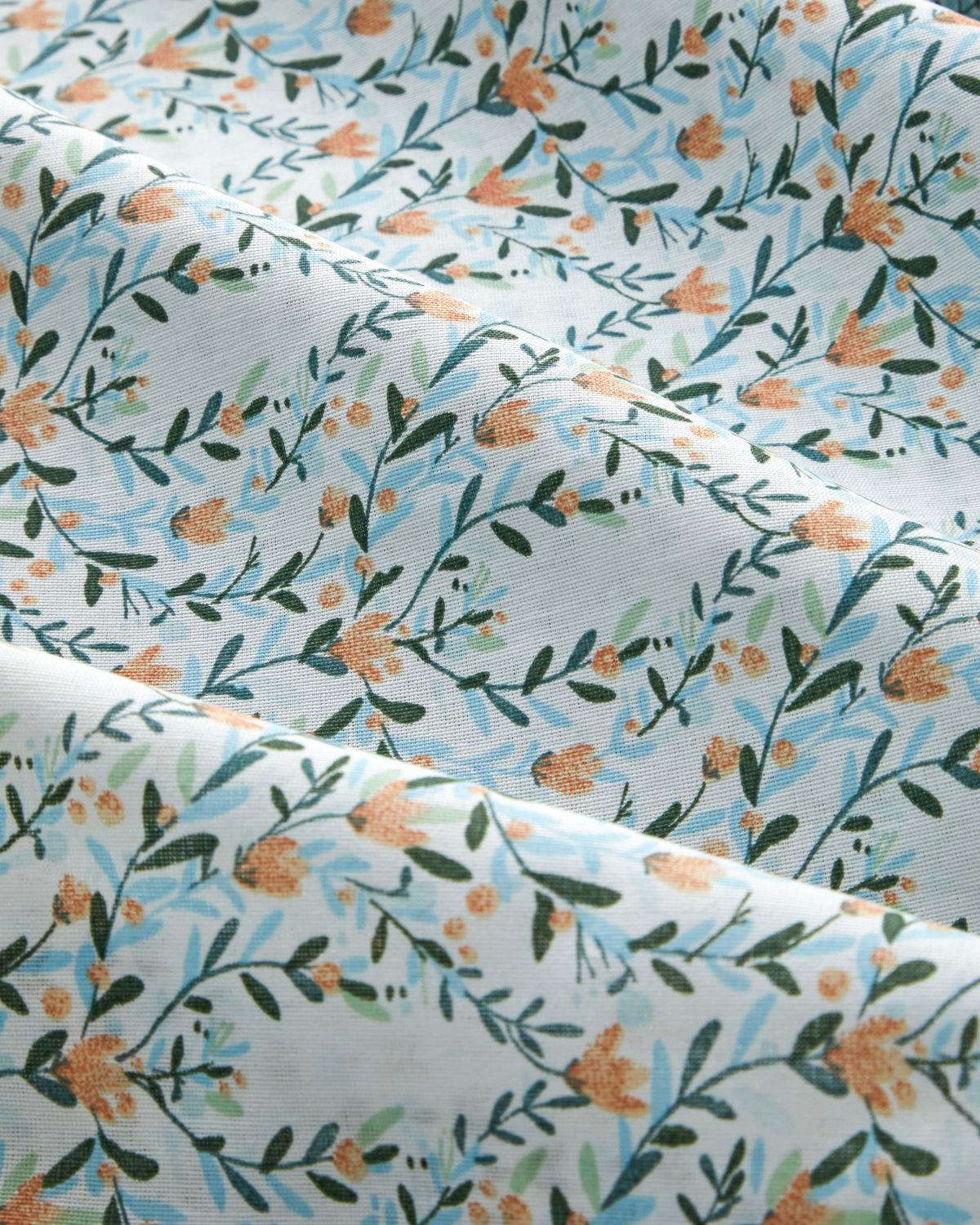 Poemy Kolay Ütülenir Çift Kişilik Nevresim Seti 200x220 cm Turuncu-Mavi