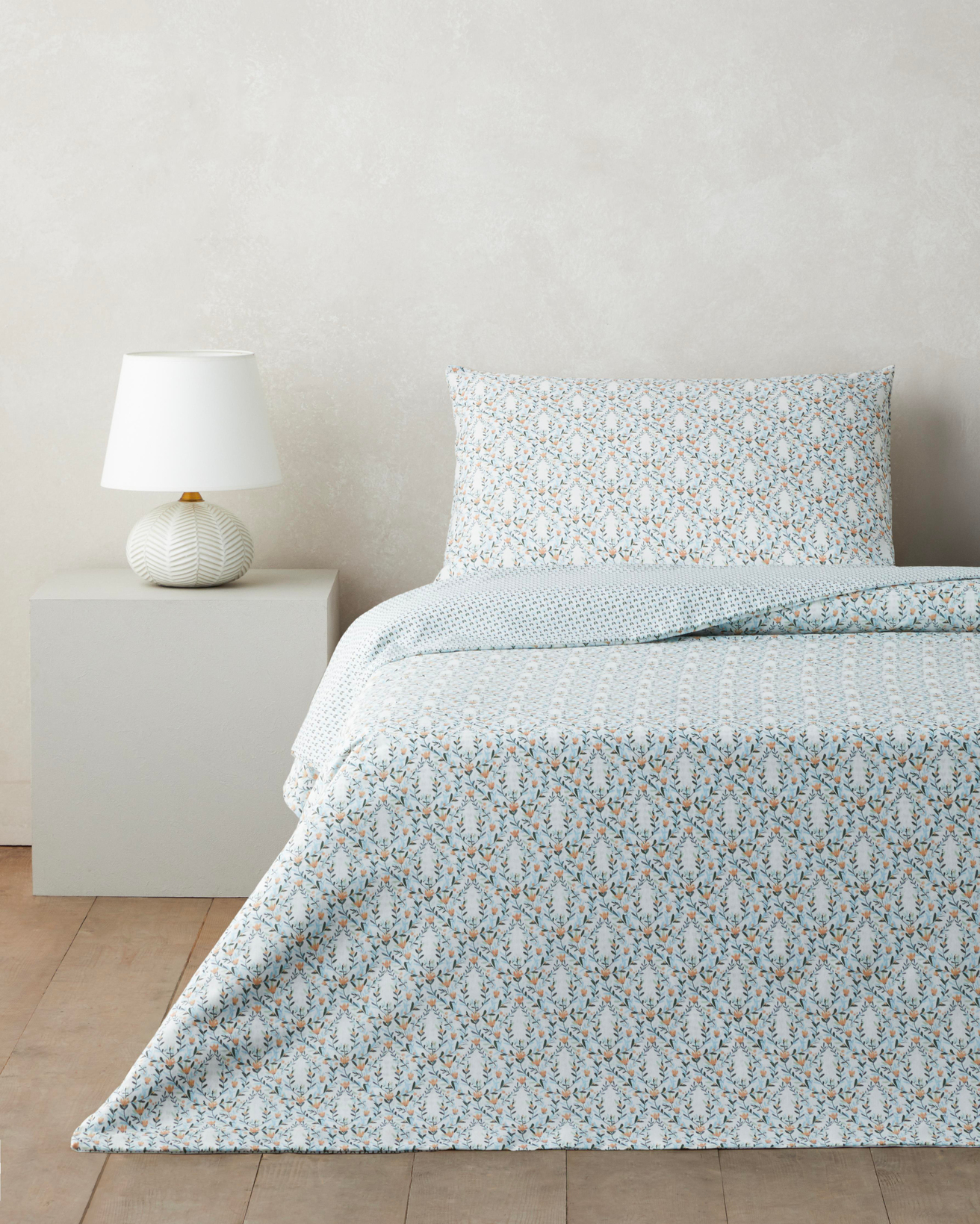 Poemy Kolay Ütülenir Tek Kişilik Nevresim Seti 160x220 cm Turuncu-Mavi