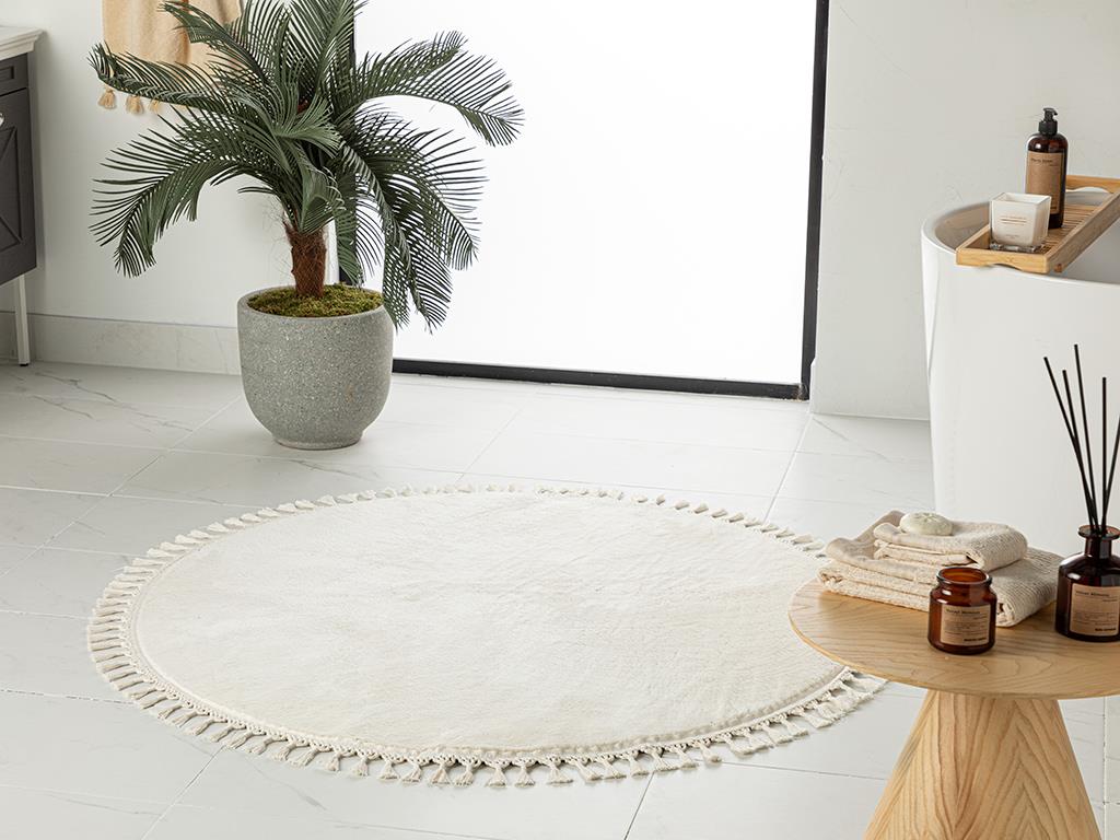 Poffy Peluş Halı Ekru