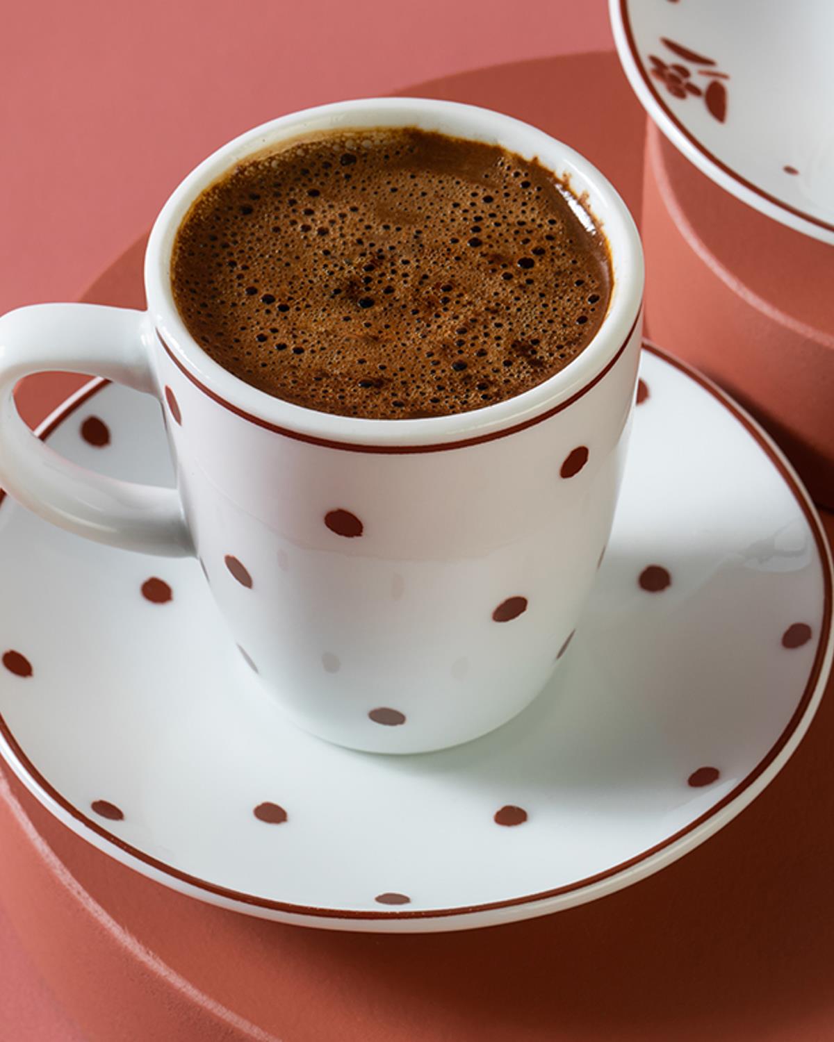 Porselen 2'li Kahve Fincan Takımı 100 ml Bordo