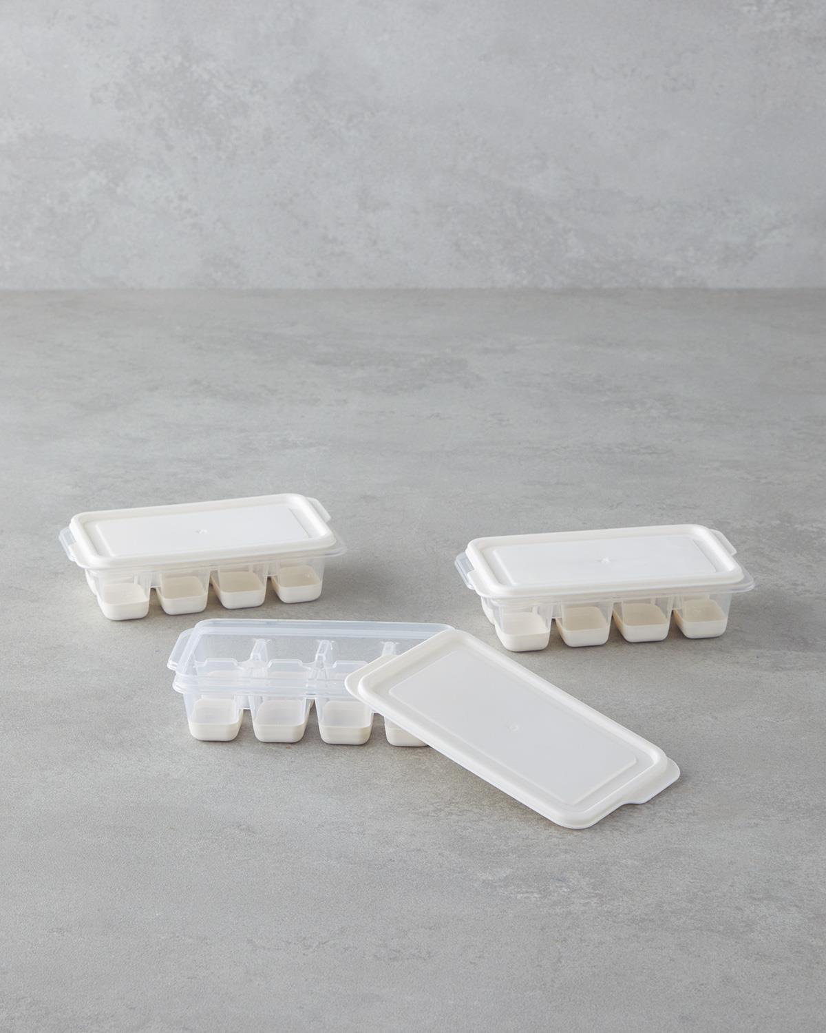 Posuda Plastik 3’lü Mini Buz Kalıbı 7 x 12,5 x 3,5 cm Krem