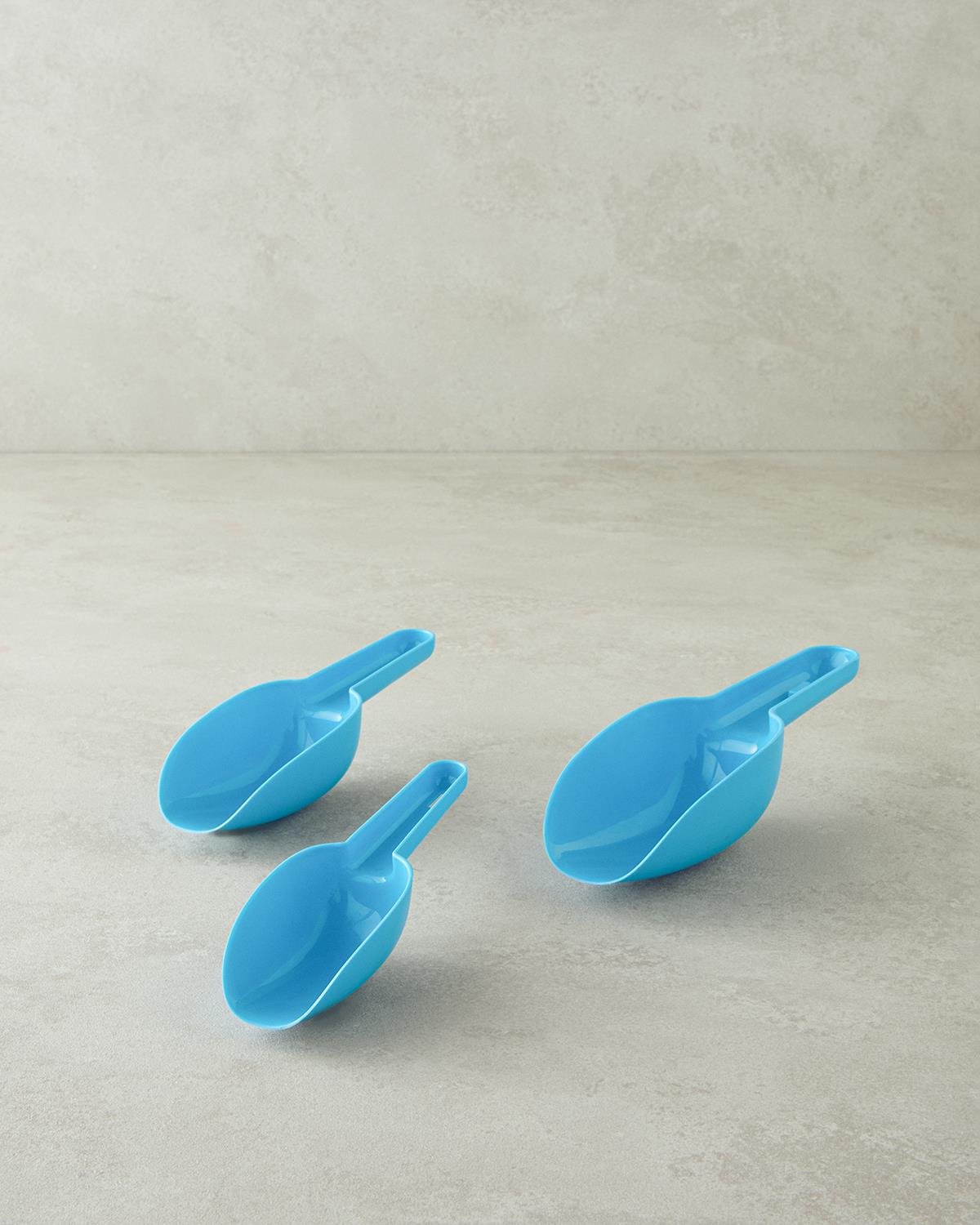 Poul Plastik 3'lü Ölçü Kaşığı 22x7,8x5 cm Turkuaz