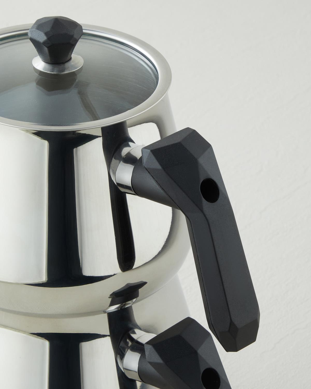 Prego Çelik Çaydanlık 1,25 L - 2,10 L Siyah