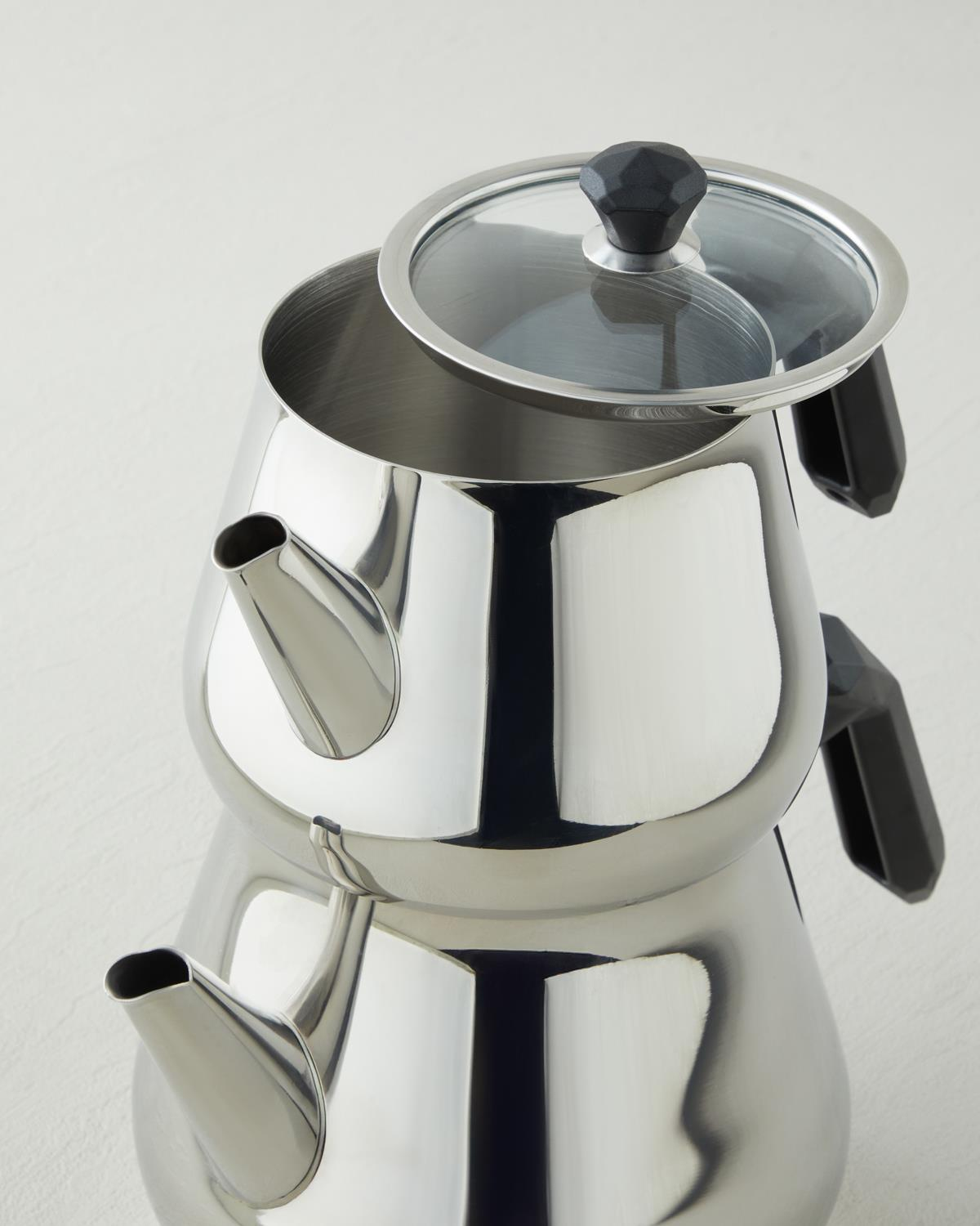 Prego Çelik Çaydanlık 1,25 L - 2,10 L Siyah