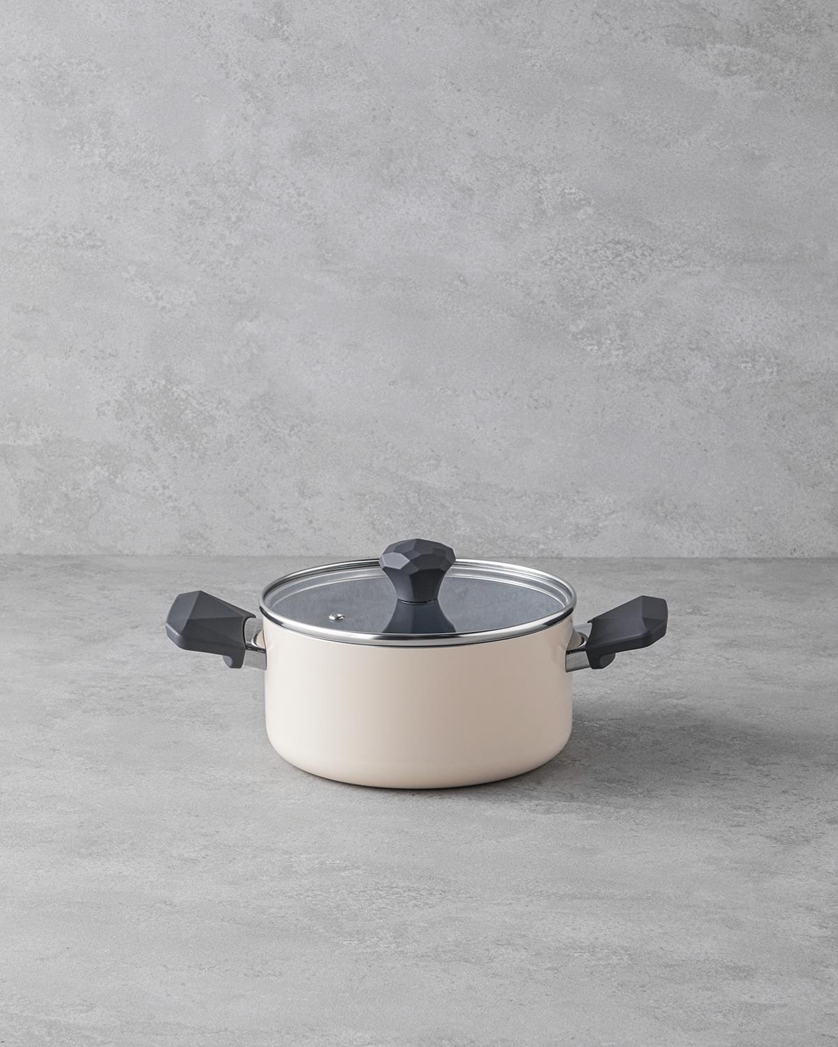 Prego CeraWell Seramik Tencere 20 cm Krem