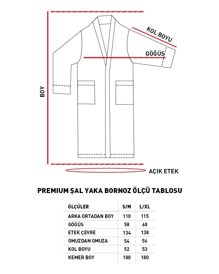 Premium Kadife %100 Pamuklu Biyeli Bornoz Beyaz - Lacivert